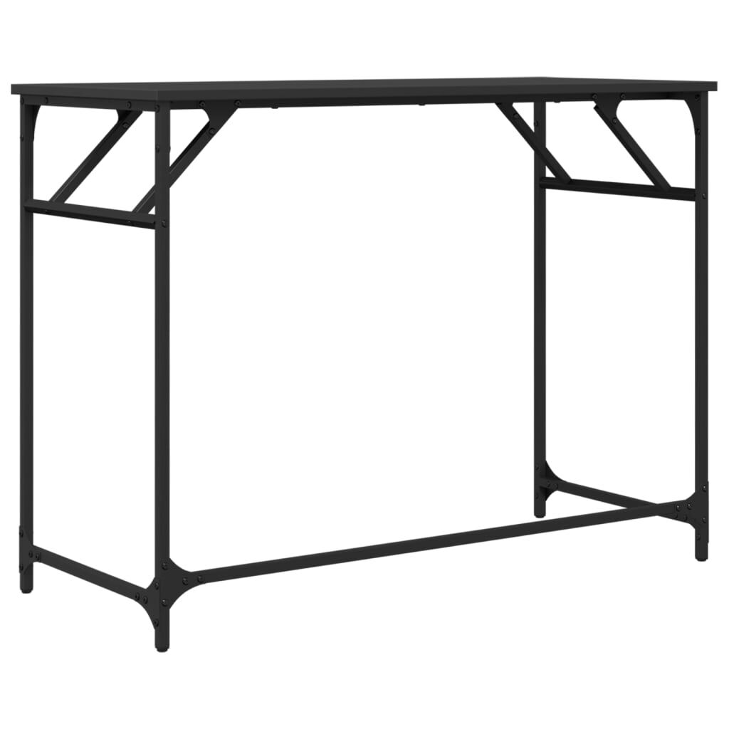 vidaXL Γραφείο Μαύρο 100x45x76 εκ. Επεξ. Ξύλο/Ατσάλι Ηλ. Βαφή Πούδρας