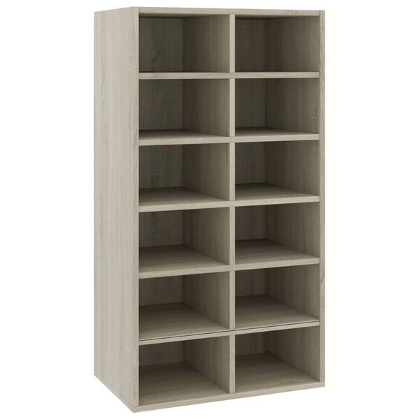 vidaXL Παπουτσοθήκη Sonoma Δρυς 54x34x100,5 εκ. από Επεξεργασμένο Ξύλο
