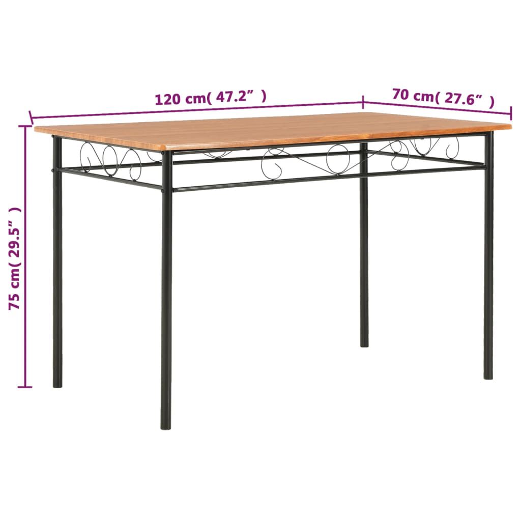 vidaXL Τραπεζαρία Καφέ 120 x 70 x 75 εκ. από MDF