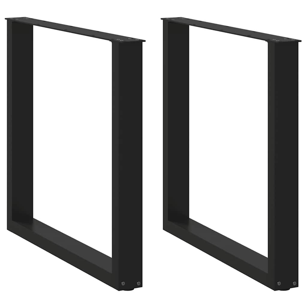 vidaXL Πόδια τραπεζαρίας σχήμα U 2τεμάχια Μαύρο 80x(72-73)cm Χάλυβας