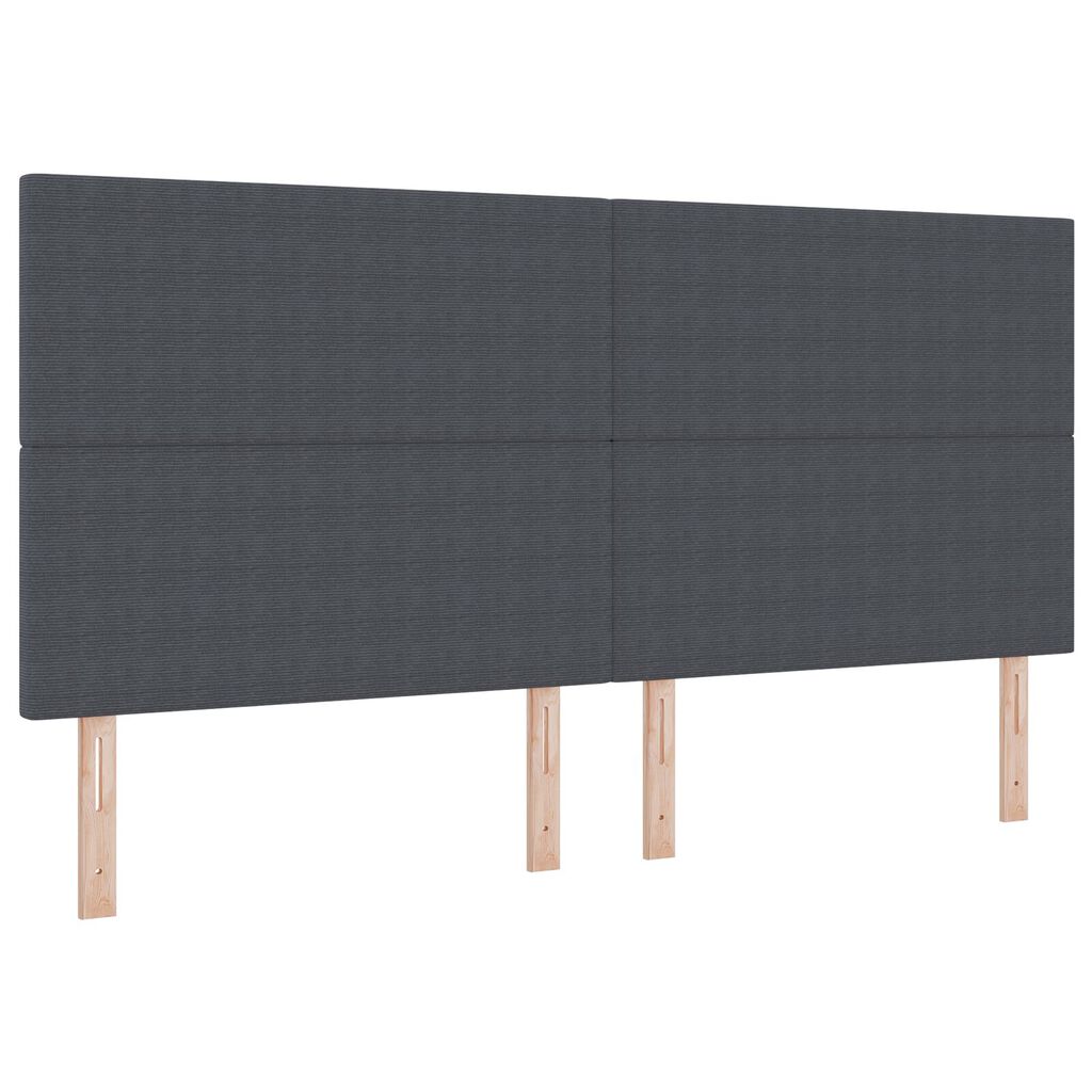 vidaXL Κρεβάτι με Στρώμα & LED Σκούρο Γκρι 200x200 εκ. Βελούδινο ύφασμα