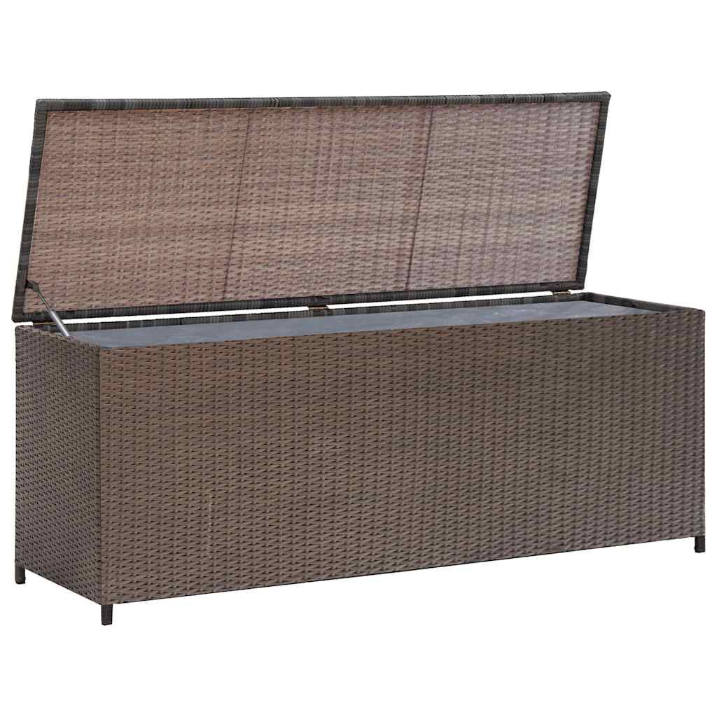 vidaXL Κουτί Αποθήκευσης Κήπου Καφέ 120x50x60 εκ. από Συνθετικό Ρατάν