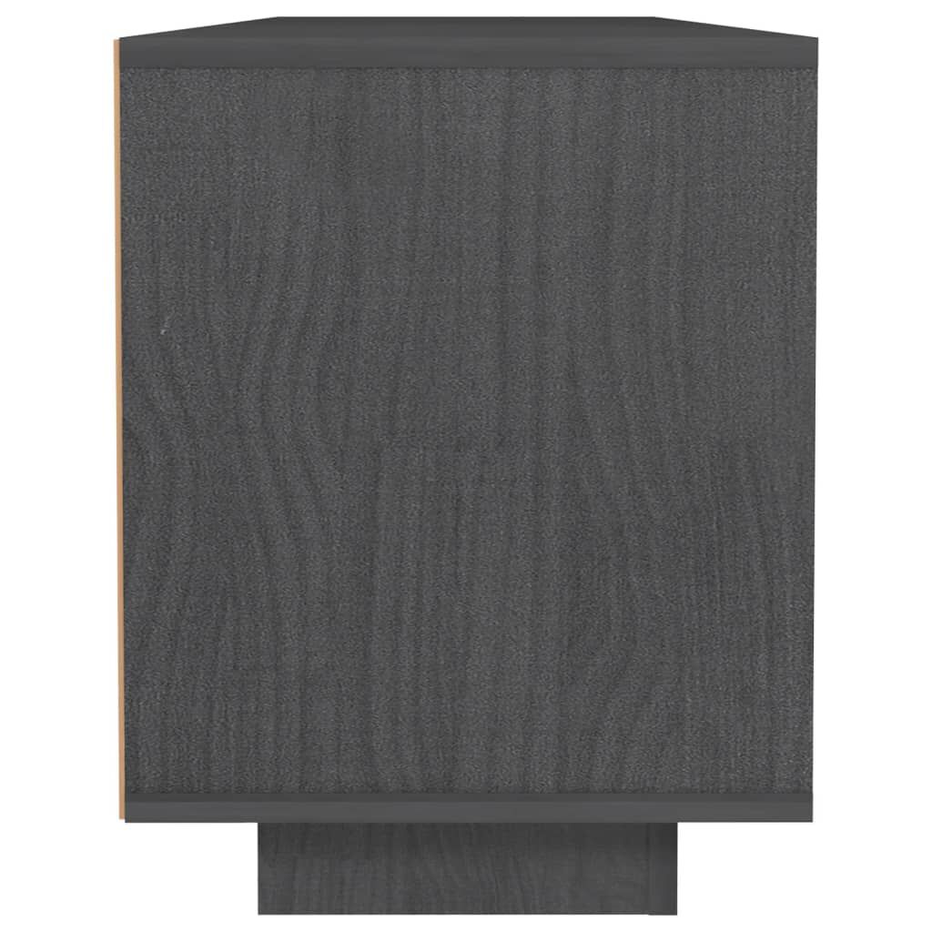 vidaXL Έπιπλο Τηλεόρασης Γκρι 110 x 30 x 40 εκ. από Μασίφ Ξύλο Πεύκου