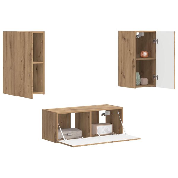 vidaXL &Sigma;&epsilon;&tau; &epsilon;&pi;ί&pi;&lambda;&omicron;&upsilon; &tau;&eta;&lambda;&epsilon;ό&rho;&alpha;&sigma;&eta;&sigmaf; 2 pcs Artisan Oak &Epsilon;&pi;&epsilon;&xi;&epsilon;&rho;&gamma;&alpha;&sigma;&mu;έ&nu;&omicron; &xi;ύ&lambda;&omicron;