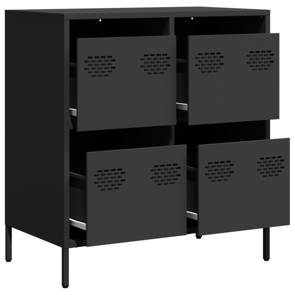 vidaXL Ντουλάπι Μαύρο 68x39x73,5 εκ. από Χάλυβα Ψυχρής Έλασης