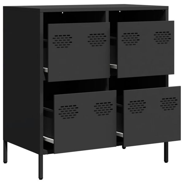 vidaXL Ντουλάπι Μαύρο 68x39x73,5 εκ. από Χάλυβα Ψυχρής Έλασης