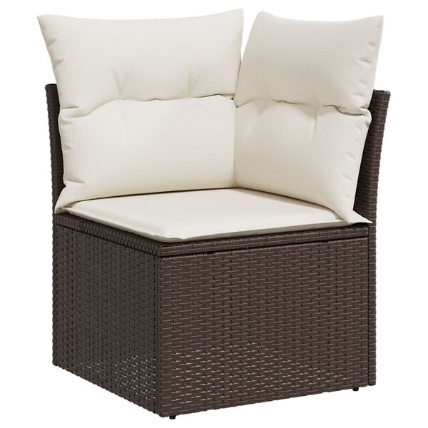 vidaXL Σετ Καναπέ Κήπου 8 pcs Καφέ 55 x 55 x 37 εκ Πολυ ράταν