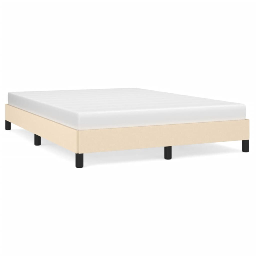 vidaXL Σκελετός Κρεβατιού Χωρίς Στρώμα Κρεμ 140x200 εκ.Υφασμάτινο