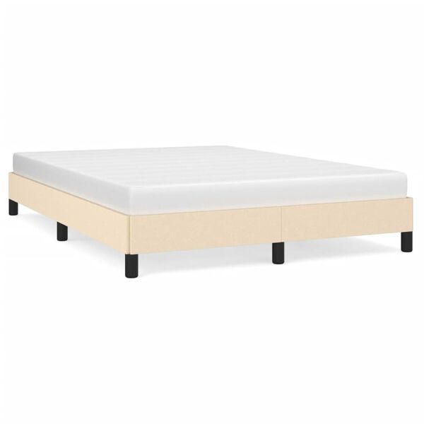 vidaXL Σκελετός Κρεβατιού Χωρίς Στρώμα Κρεμ 140x200 εκ.Υφασμάτινο