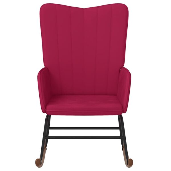 vidaXL Πολυθρόνα Κουνιστή Μπορντό Βελούδινη