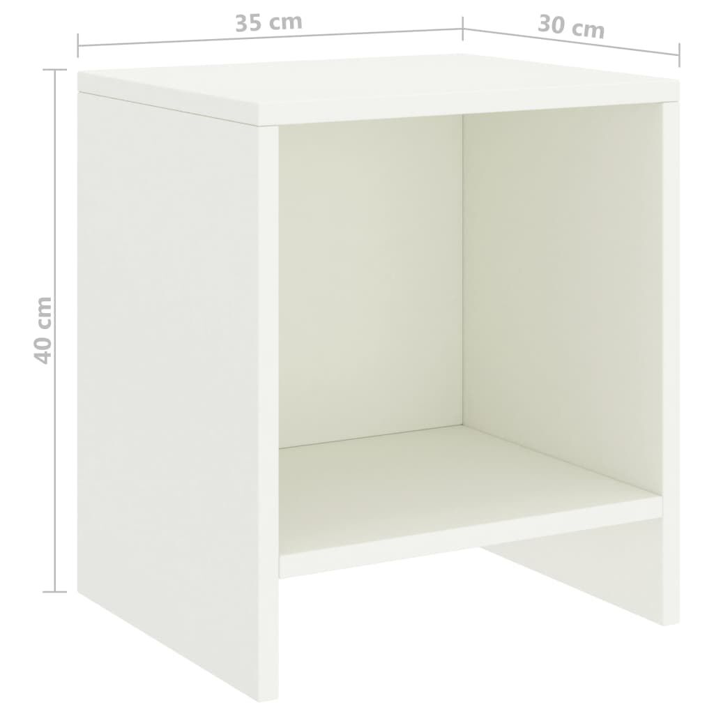 vidaXL Κομοδίνο Λευκό 35 x 30 x 40 εκ. Μασίφ Ξύλο Πεύκου