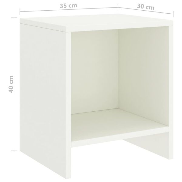 vidaXL Κομοδίνο Λευκό 35 x 30 x 40 εκ. Μασίφ Ξύλο Πεύκου