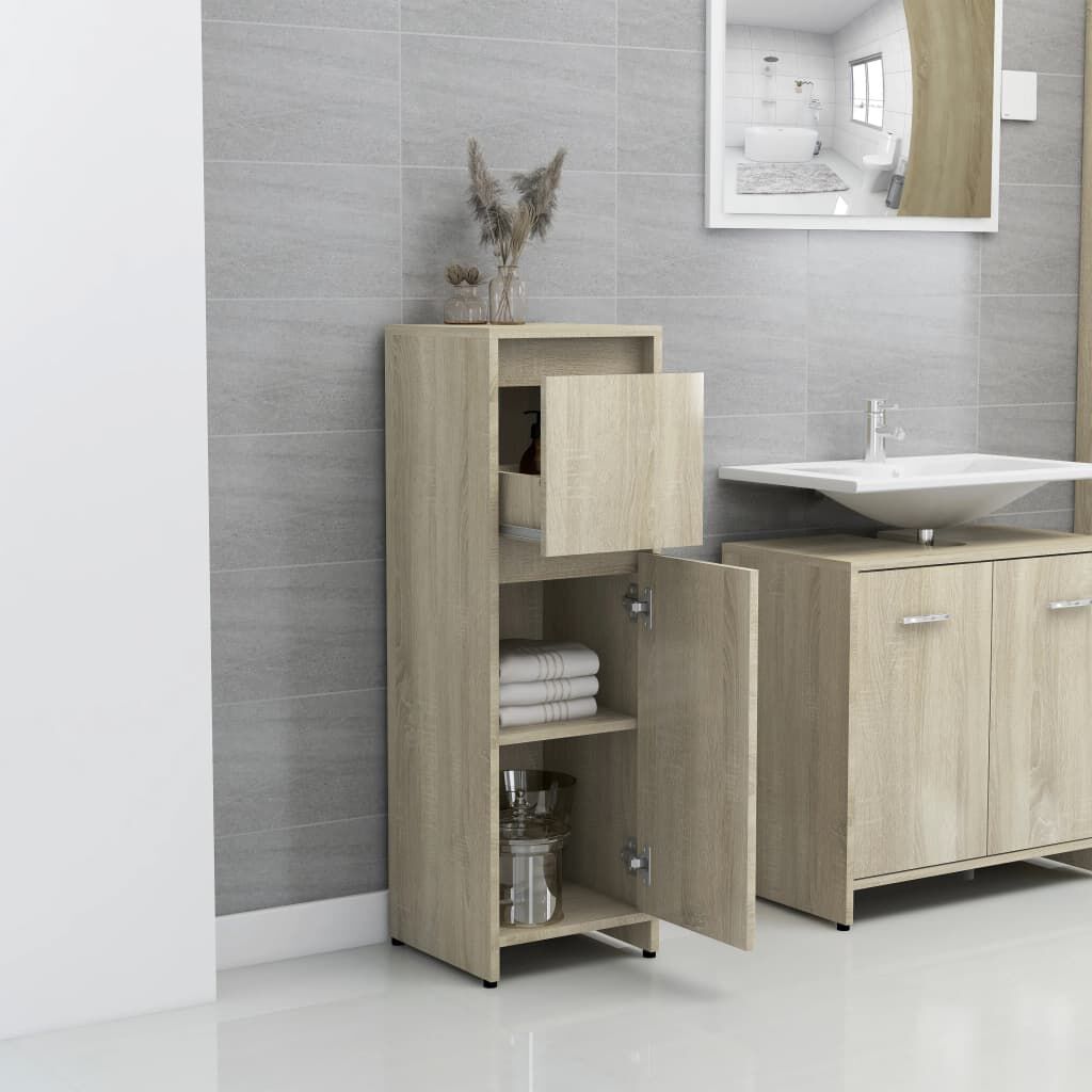 vidaXL Στήλη Μπάνιου Sonoma Δρυς 30 x 30 x 95 εκ. από Επεξ. Ξύλο