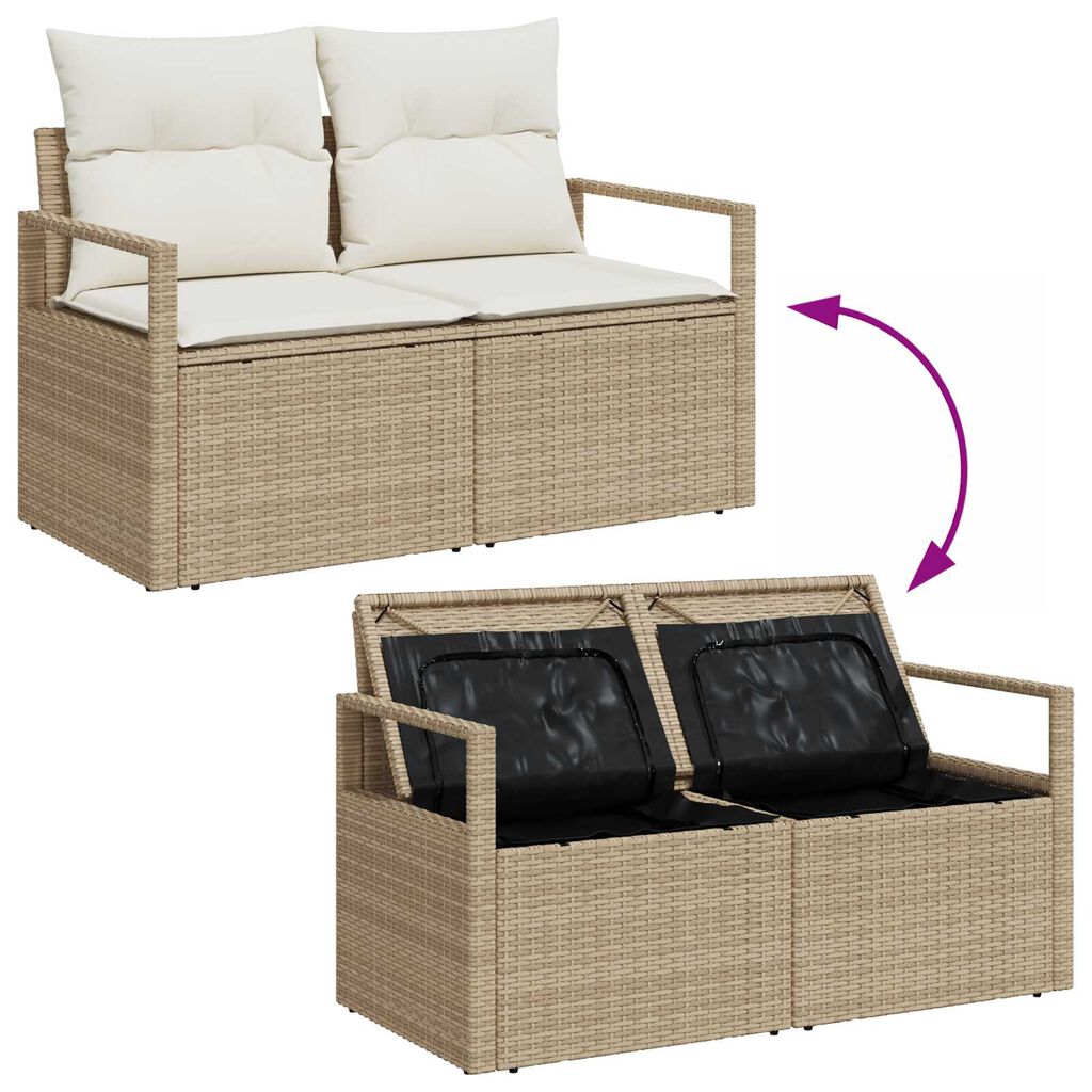 vidaXL Σετ Καναπέ Κήπου 8 pcs Μπεζ και λευκό