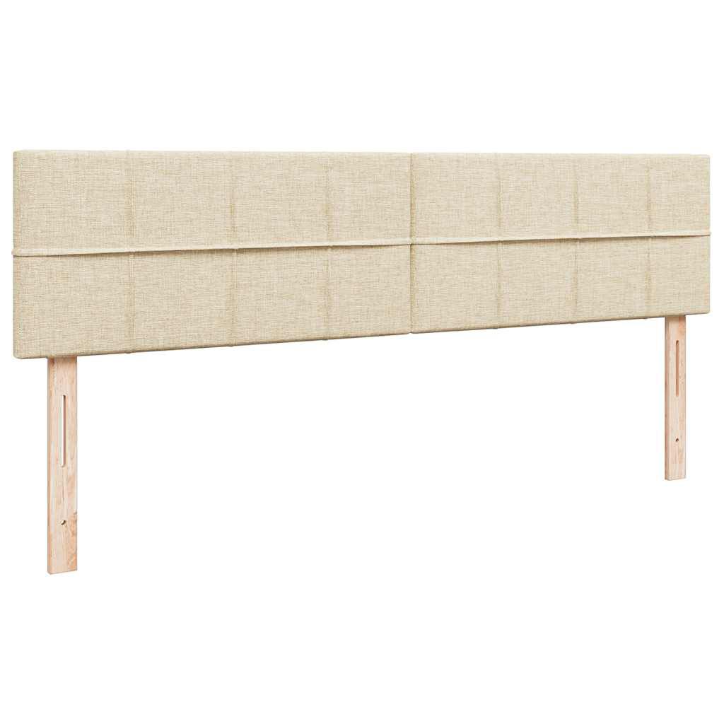 vidaXL Οθωμανικό κρεβάτι με στρώματα & LEDs Κρέμα 200x200cm ύφασμα