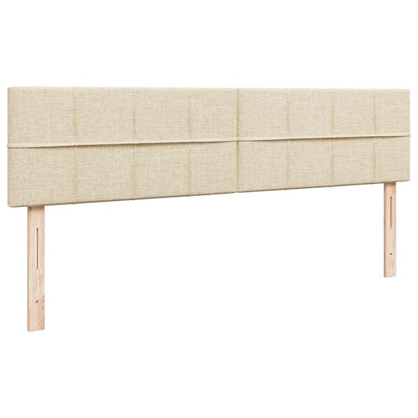 vidaXL Οθωμανικό κρεβάτι με στρώματα & LEDs Κρέμα 200x200cm ύφασμα