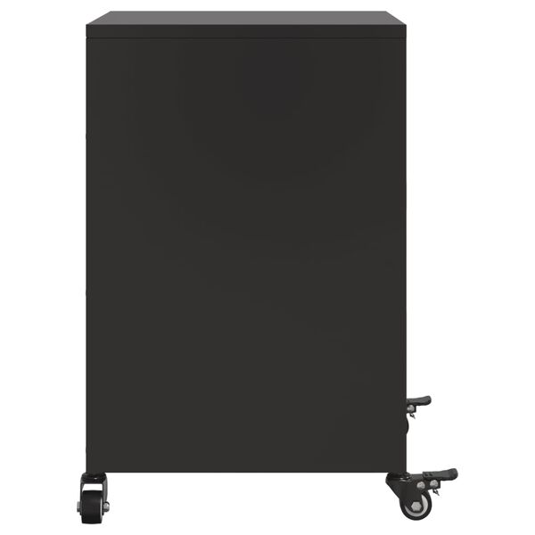 vidaXL Κομοδίνο Μαύρο 36x39x59 εκ. από Χάλυβα