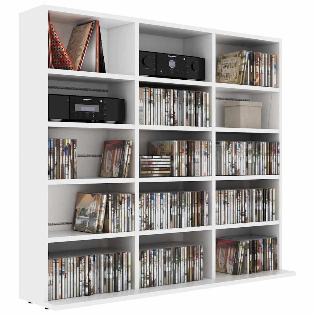 vidaXL Έπιπλο για CD Λευκό 100 x 23 x 89,5 εκ. από Επεξ. Ξύλο