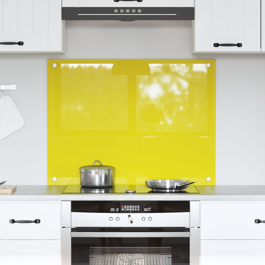vidaXL Κουζίνα Πίσω τοίχος Κίτρινος 80x60x0,6 εκ. Σκληρυμένο γυαλί