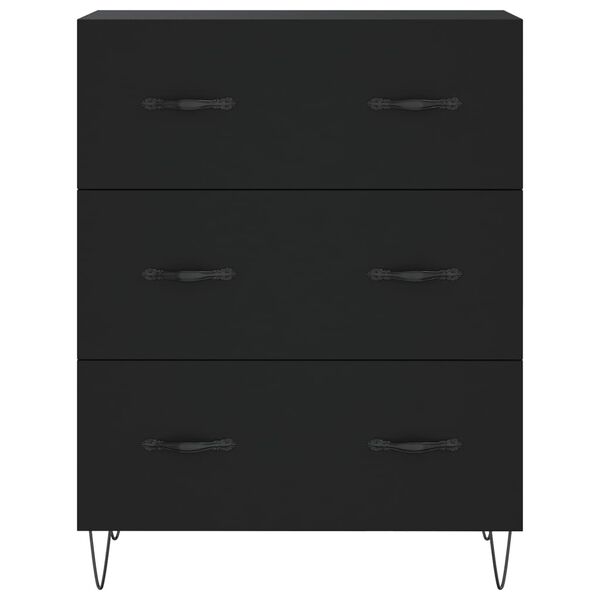 vidaXL Ντουλάπι Μαύρο 69,5x34x180 εκ. από Επεξεργασμένο Ξύλο