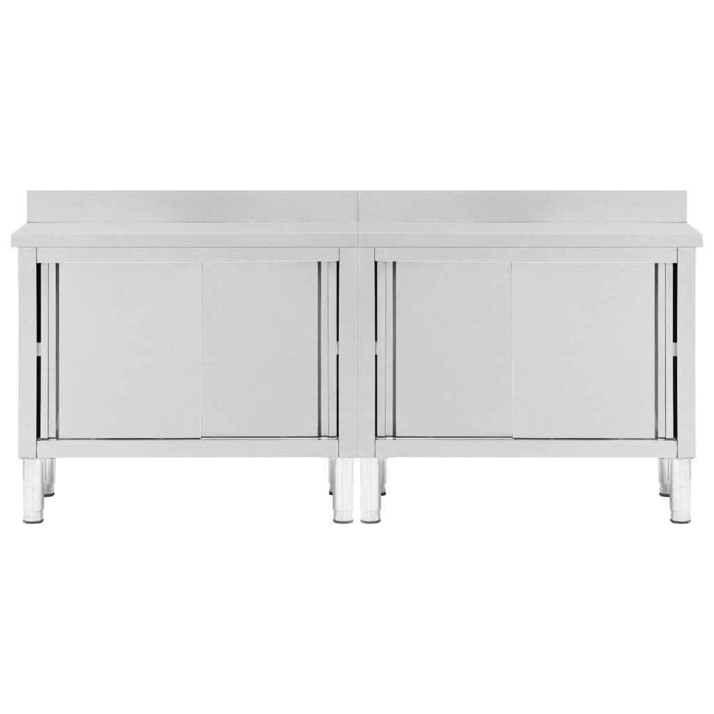 vidaXL Ερμάρια Συρόμενες Πόρτες 2 τεμ. 200x50x(95-97) εκ. Ανοξ. Ατσάλι