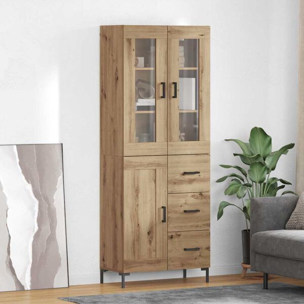 vidaXL Highboard &mu;&epsilon; &sigma;&upsilon;&rho;&tau;ά&rho;&iota; 2 pcs Artisan Oak &Epsilon;&pi;&epsilon;&xi;&epsilon;&rho;&gamma;&alpha;&sigma;&mu;έ&nu;&omicron; &xi;ύ&lambda;&omicron;