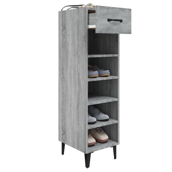 vidaXL Παπουτσοθήκη Γκρι Sonoma 30x35x105 εκ. από Επεξεργασμένο Ξύλο