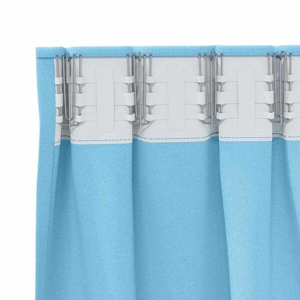 vidaXL Κουρτίνες με κουρτίνες 2 pcs Γαλάζιο Πολυεστέρας