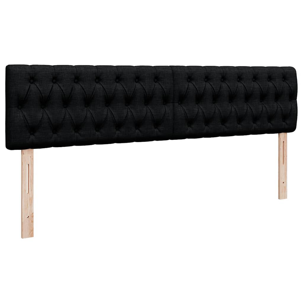 vidaXL Οθωμανικό κρεβάτι με στρώμα Μαύρο 180x200cm Ύφασμα
