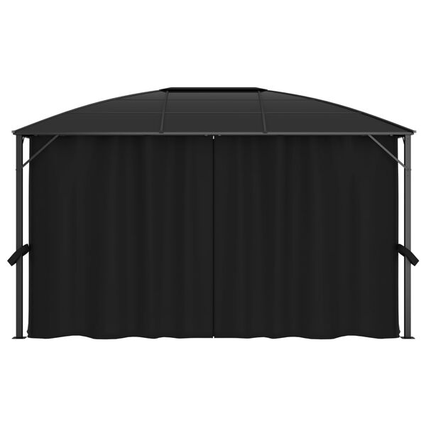 vidaXL Κιόσκι με Κουρτίνες Ανθρακί 400 x 300 x 265 εκ.