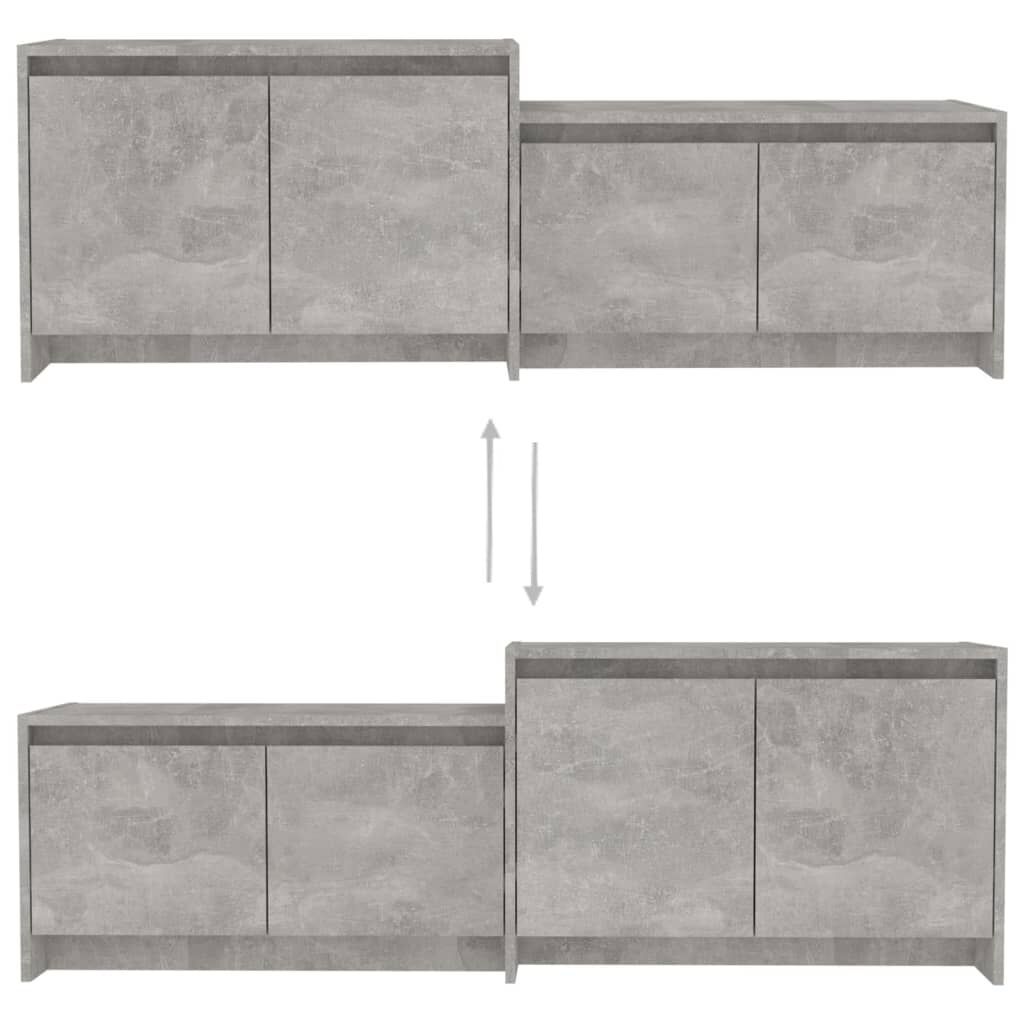 vidaXL Έπιπλο Τηλεόρασης Γκρι Σκυρ. 146,5x35x50 εκ. Επεξ. Ξύλο