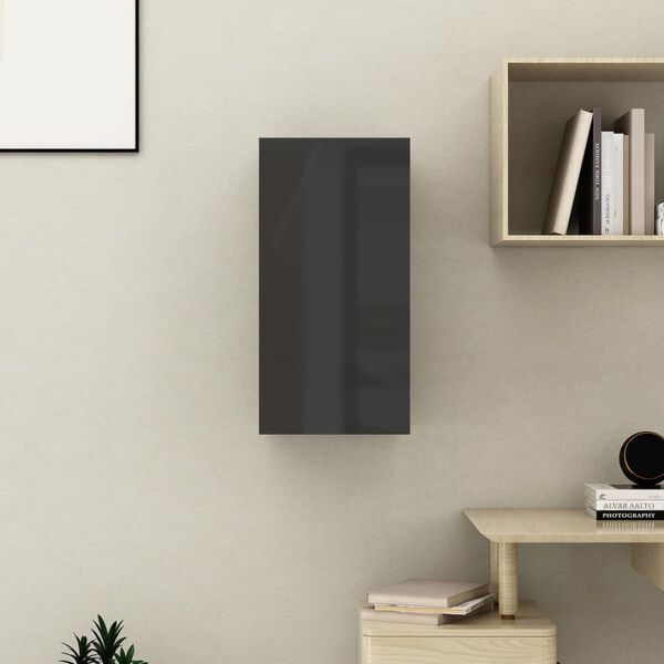 vidaXL Έπιπλο Τηλεόρασης Γυαλιστερό Μαύρο 30,5x30x60εκ. από Επεξ. Ξύλο
