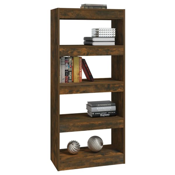 vidaXL Βιβλιοθήκη/Διαχωρ. Χώρου Καπνιστή Δρυς 60x30x135 εκ. Επεξ. Ξύλο