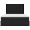 vidaXL Κρεβάτι με φώτα λωρίδας LED Μαύρο 140 x 190 cm ύφασμα
