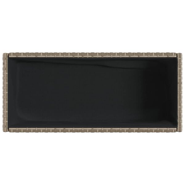 vidaXL Γλάστρες Κήπου με Ράφια 2 τεμ. Γκρι 70x28x70 εκ Συνθ. Ρατάν