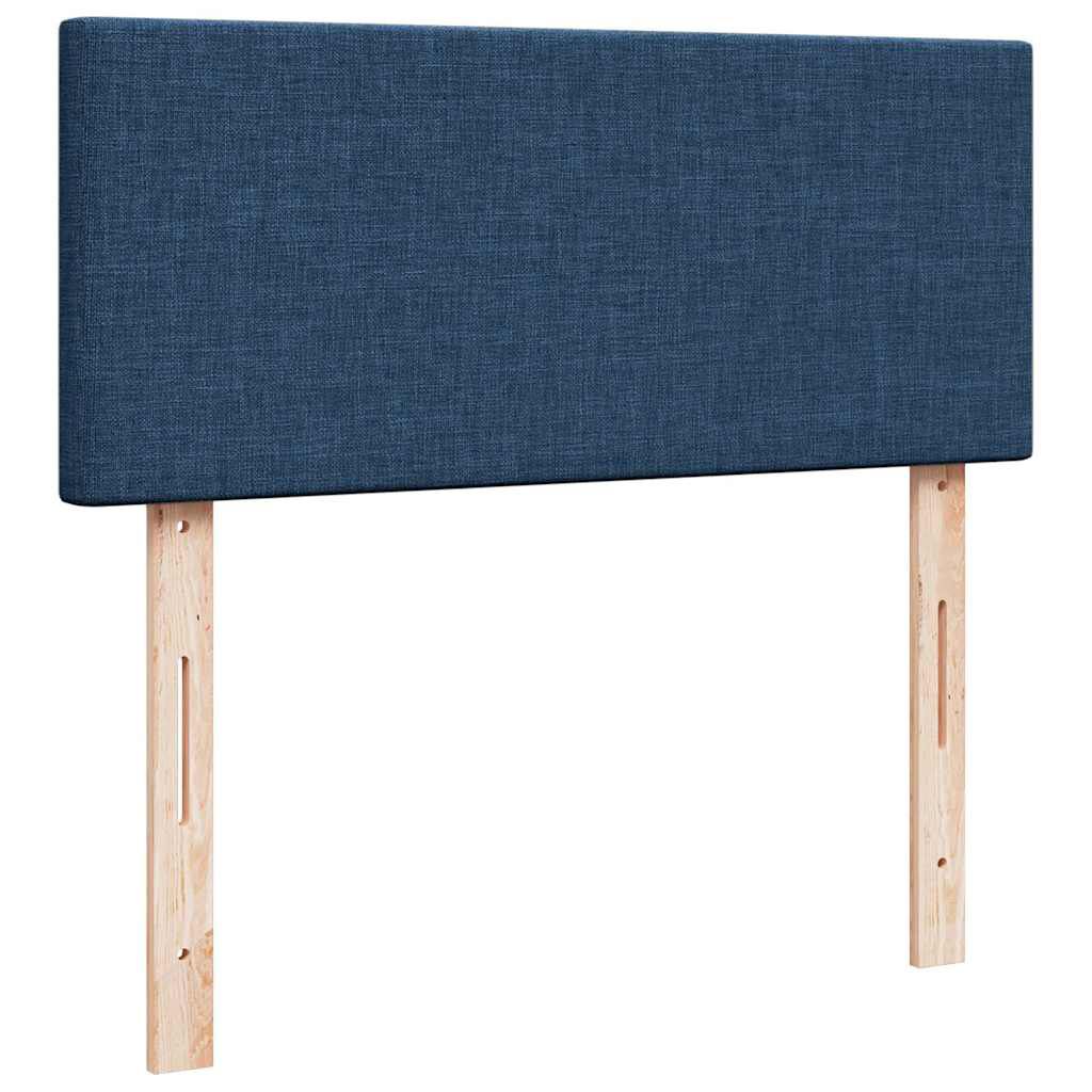 vidaXL Κρεβάτι Boxspring με Στρώμα Μπλε 120x190 εκ. Υφασμάτινο