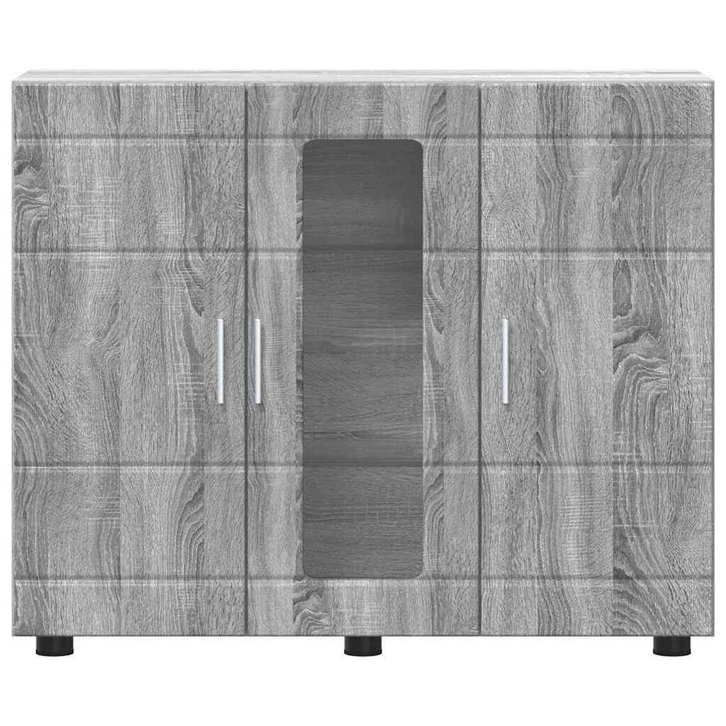 vidaXL Πλαϊνό γραφείο με ράφι με πόρτα Γκρι sonoma 55.5 x 29 x 100 εκ