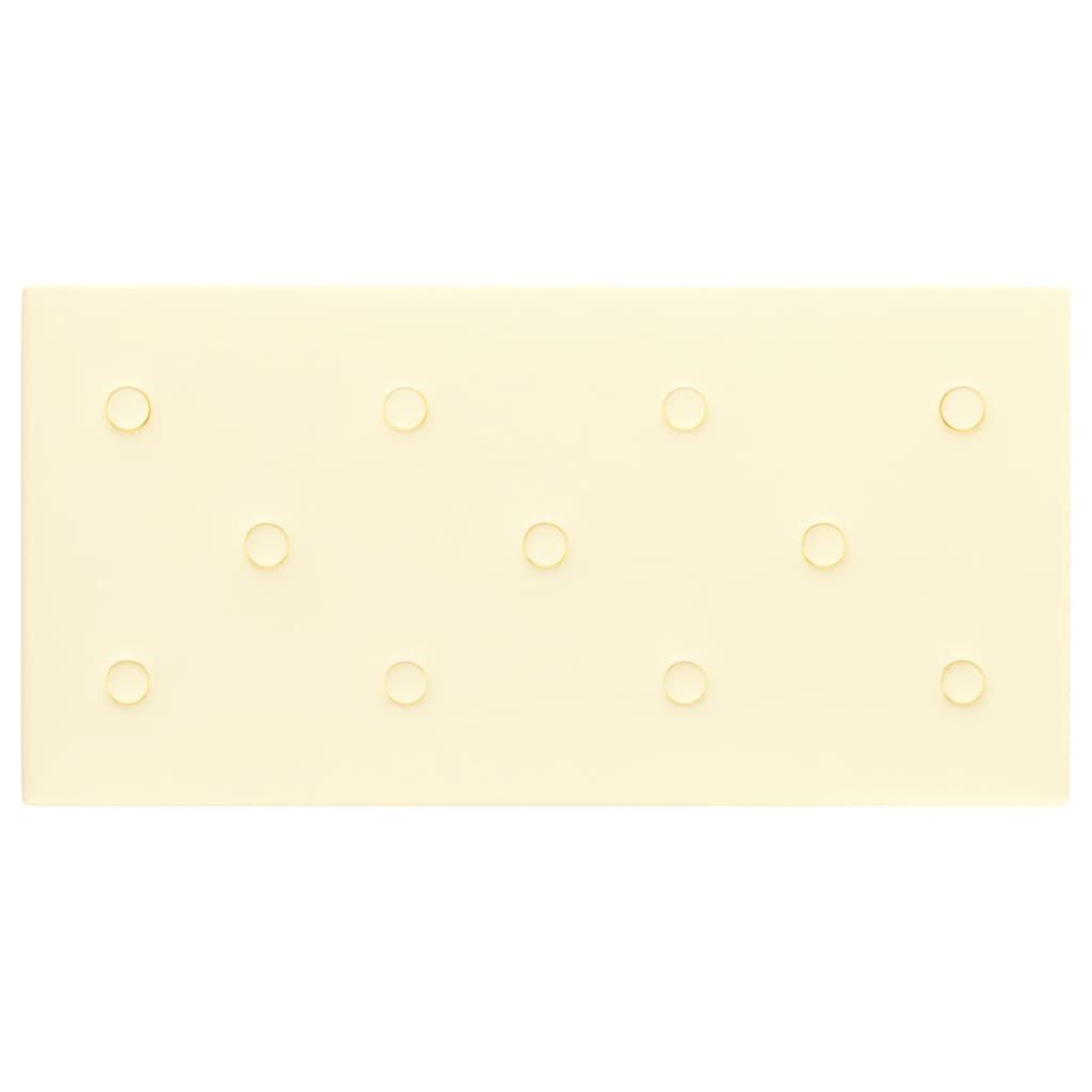 vidaXL Πάνελ Τοίχου 12 τεμ. Κρεμ 60 x 30 εκ. 2,16 μ² Συνθετικό Δέρμα