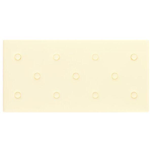 vidaXL Πάνελ Τοίχου 12 τεμ. Κρεμ 60 x 30 εκ. 2,16 μ² Συνθετικό Δέρμα