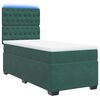 vidaXL Κρεβάτι Boxspring με Στρώμα Σκούρο Πράσινο 90x190 εκ. Βελούδινο