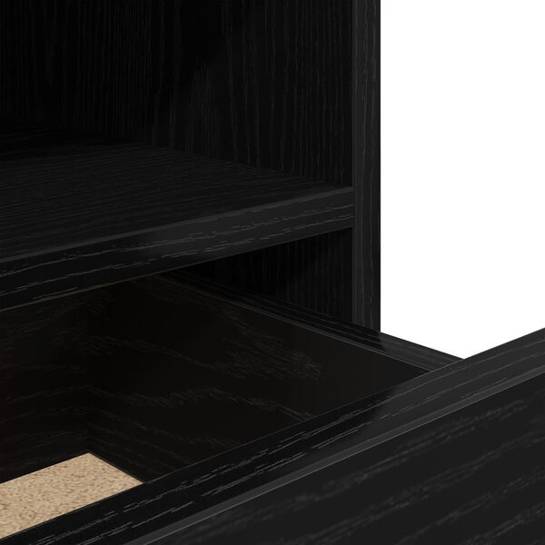 vidaXL Κομοδίνο Μαύρη δρυς 40 x 39 x 48.5 εκ. Επεξεργασμένο ξύλο