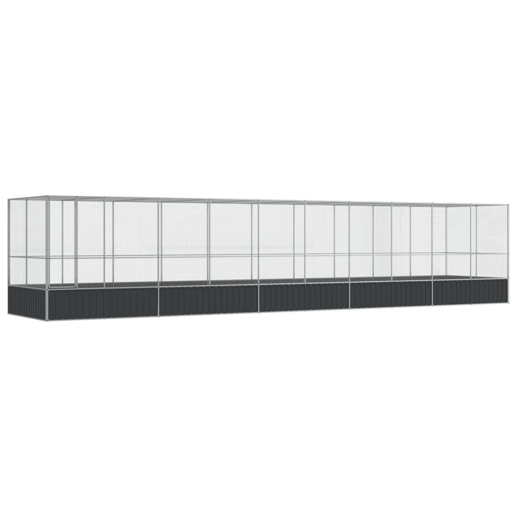 vidaXL Κλουβί με Επέκταση Ασημένιο 1039x207x212 εκ. Ατσάλινο