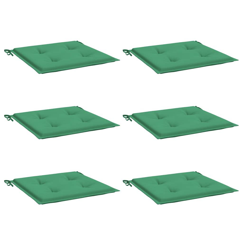 vidaXL Μαξιλάρια Καρέκλας Κήπου 2 τεμ. Πράσινα 40x40x3 εκ. Υφασμάτινα