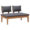vidaXL Παγκάκι κήπου 2 pcs Καφέ Μασίφ ξύλο teak