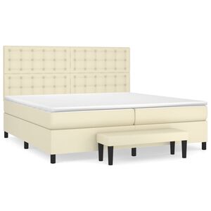 vidaXL &Kappa;&rho;&epsilon;&beta;ά&tau;&iota; Boxspring &mu;&epsilon; &Sigma;&tau;&rho;ώ&mu;&alpha; &Kappa;&rho;&epsilon;&mu; 200x200 &epsilon;&kappa;. &Sigma;&upsilon;&nu;&theta;&epsilon;&tau;&iota;&kappa;ό &Delta;έ&rho;&mu;&alpha;