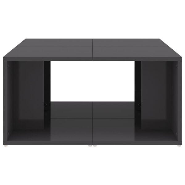 vidaXL Τραπεζάκια Σαλονιού 4 τεμ. Γυαλ. Γκρι 33x33x33 εκ. Επεξ. Ξύλο