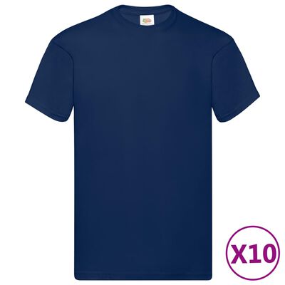 Fruit of the Loom T-shirt Original 10 τεμ. Ναυτικό Μπλε XXL Βαμβακερά