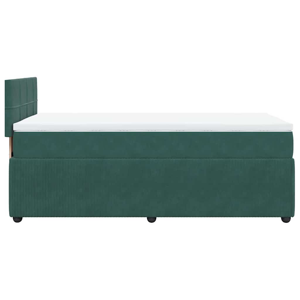 vidaXL Κρεβάτι Boxspring με Στρώμα Σκούρο Πράσινο 80x200 εκ. Βελούδινο