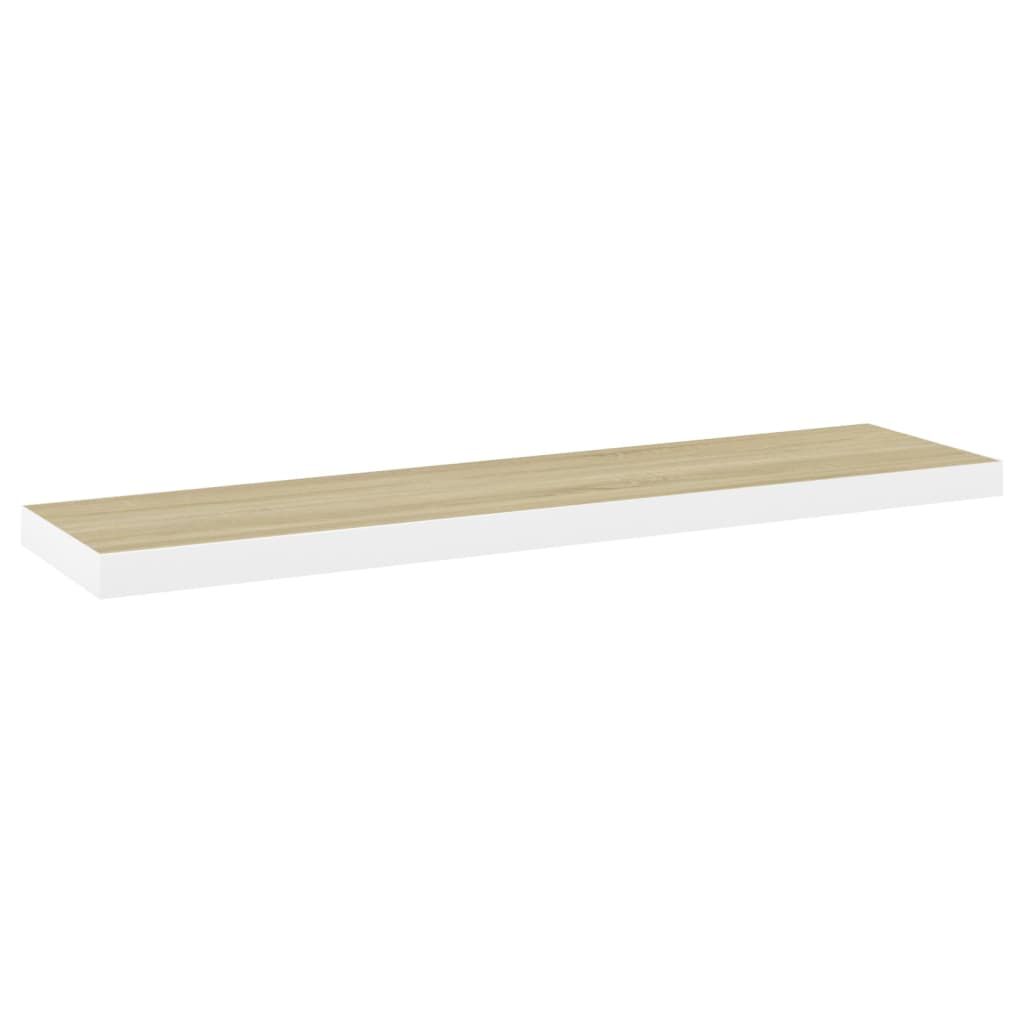 vidaXL Ράφι Τοίχου Δρυς/Λευκό 120x23,5x3,8 εκ. MDF