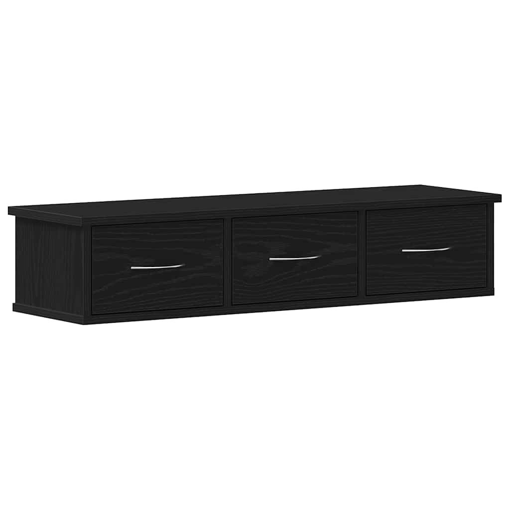 vidaXL Ντουλάπι Τοίχου Μαύρο Δρυς 88x26x18,5 εκ Επεξεργασμένο Ξύλο